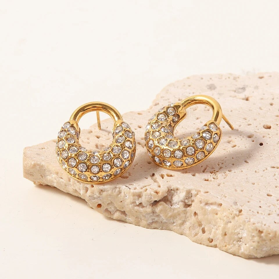 Gold Cubic Zirconia Earrings