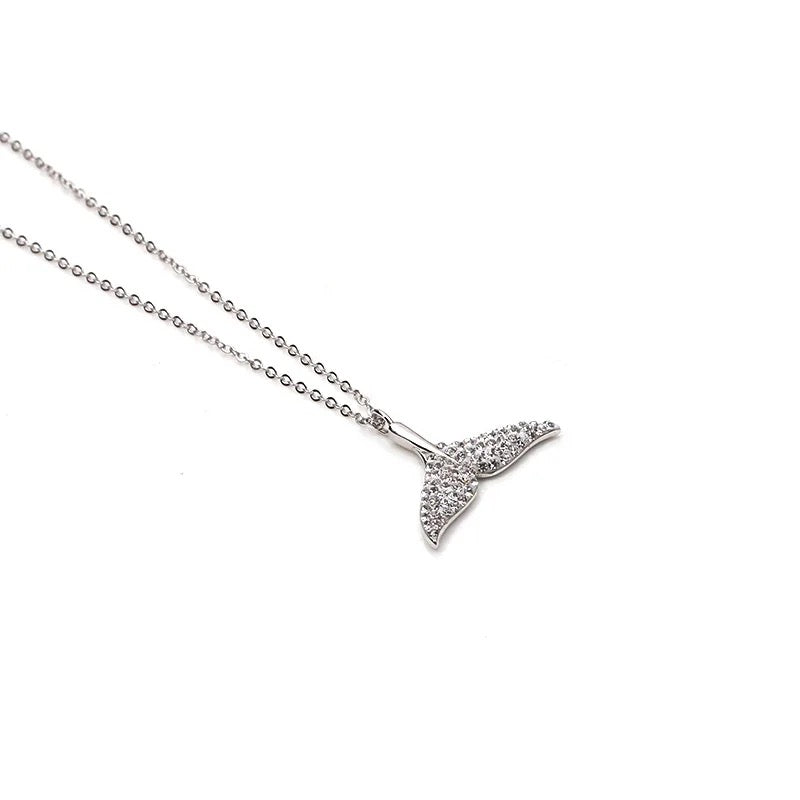 Mermaid Cubic Zirconia Silver Pendant Necklace