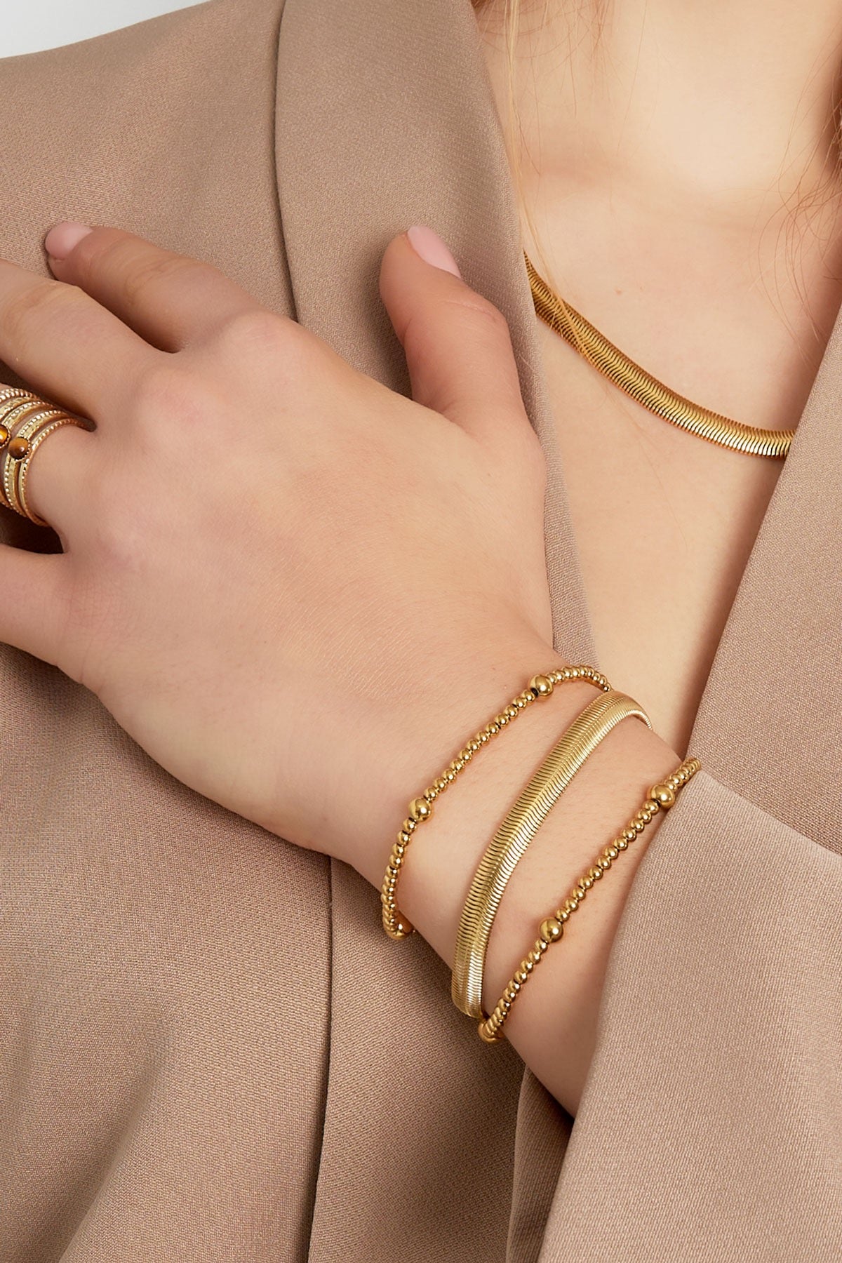 Flat Chain Gold Bracelet