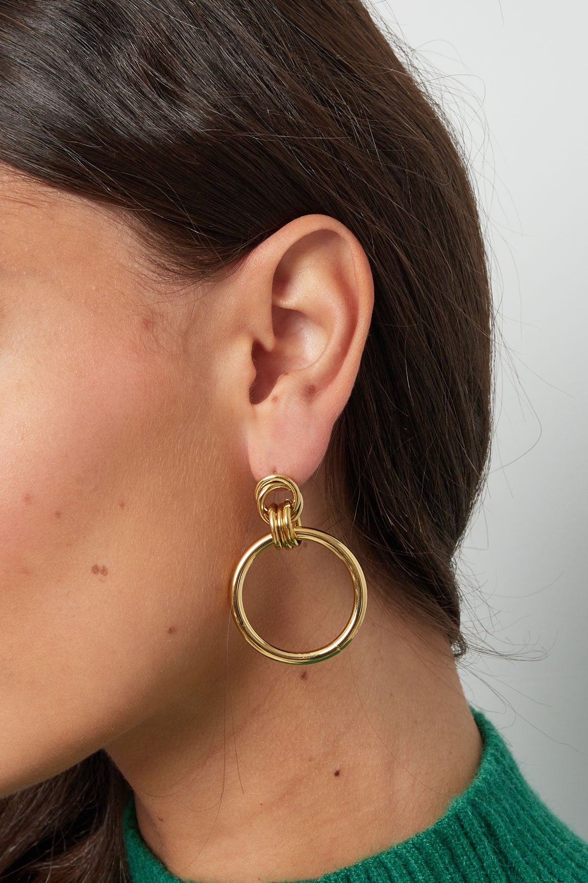 Gold Knot Hoop Earrings