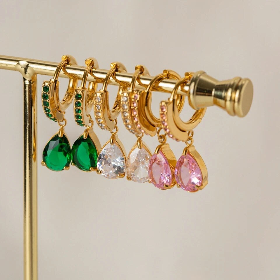 Elegant Cubic Zirconia Drop Earrings