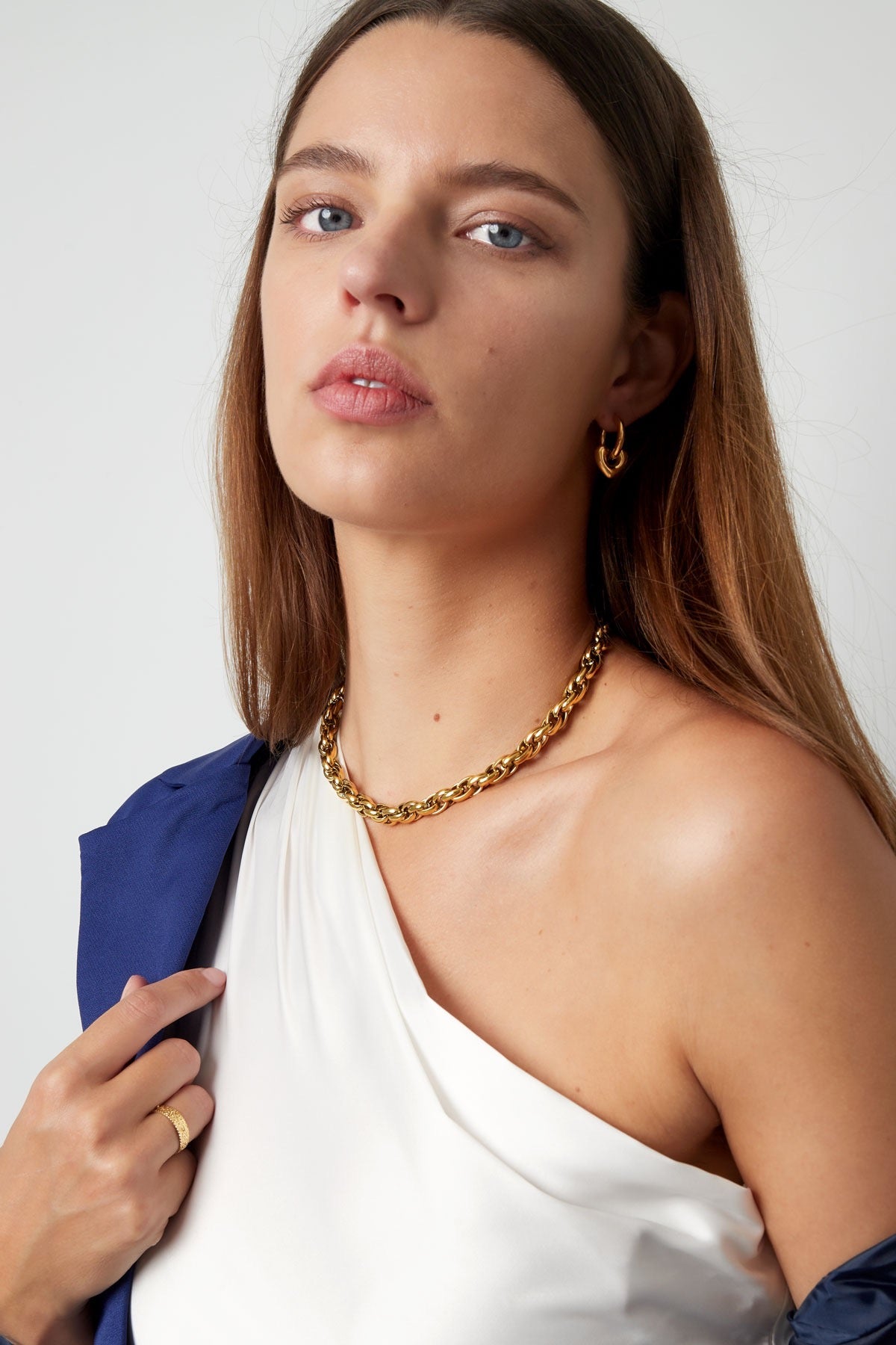 Chunky Gold Chain Choker Necklace